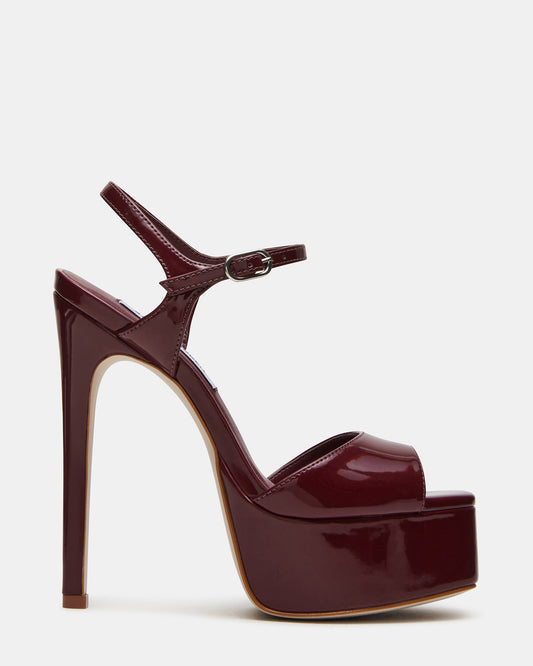 Steve Madden COLOGNE Wine Patent Platform Stiletto Women's Heel
