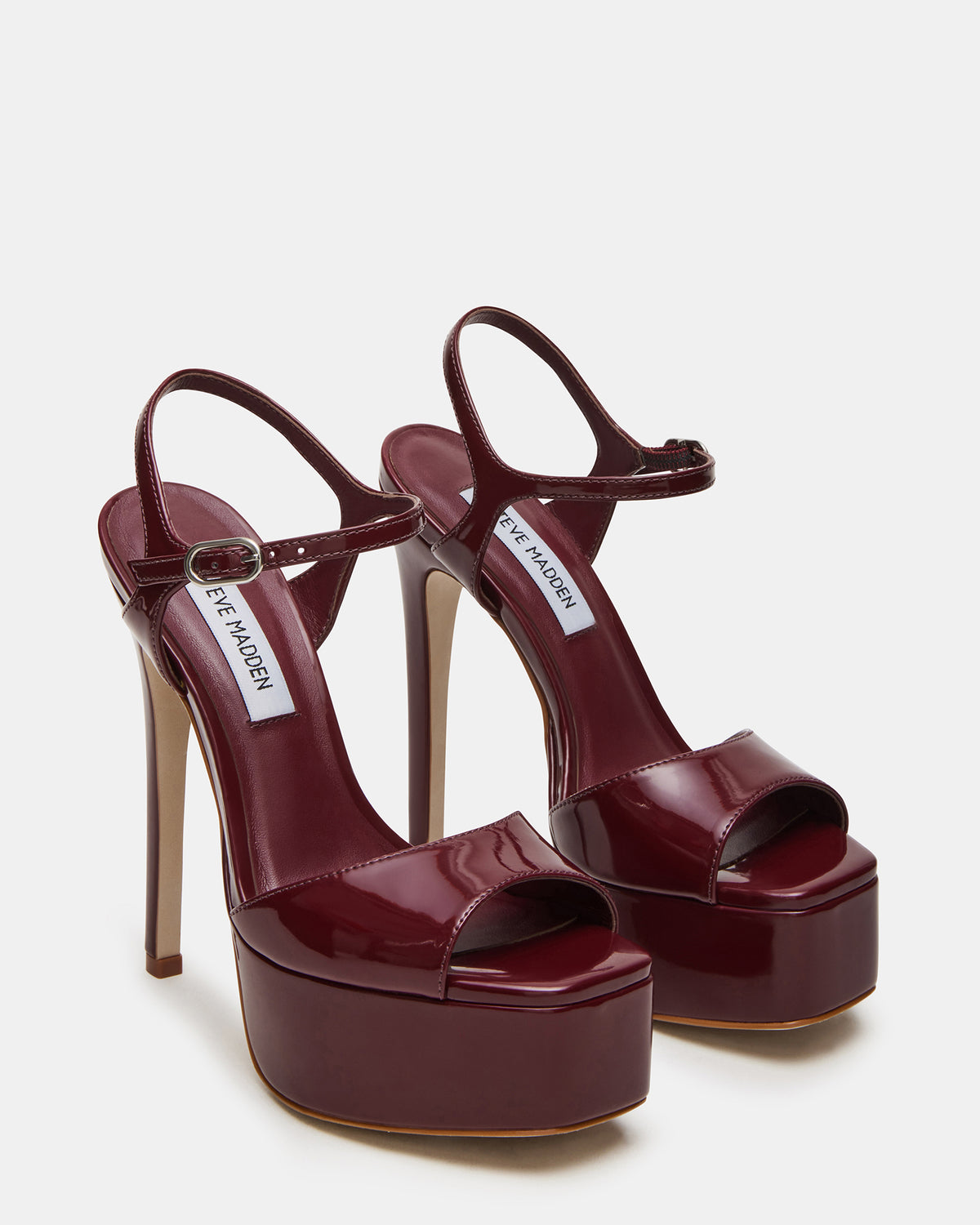 Steve Madden COLOGNE Wine Patent Platform Stiletto Women's Heel