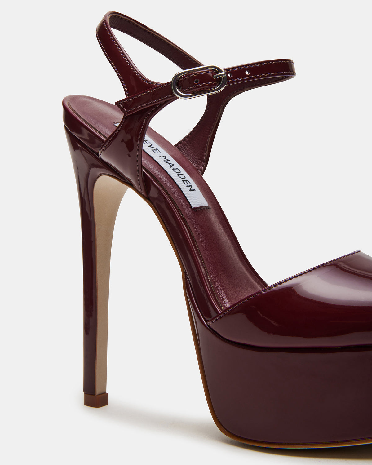 Steve Madden COLOGNE Wine Patent Platform Stiletto Women's Heel