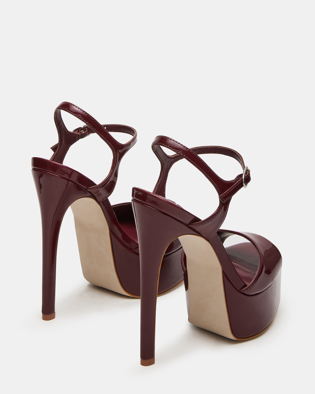 Steve Madden COLOGNE Wine Patent Platform Stiletto Women's Heel