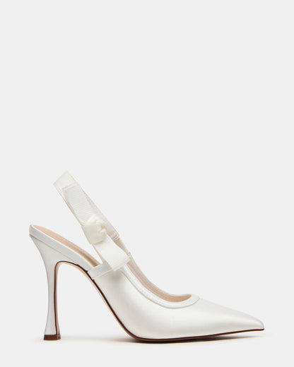 Steve Madden BRI White Satin Slingback Pump Women's Heel