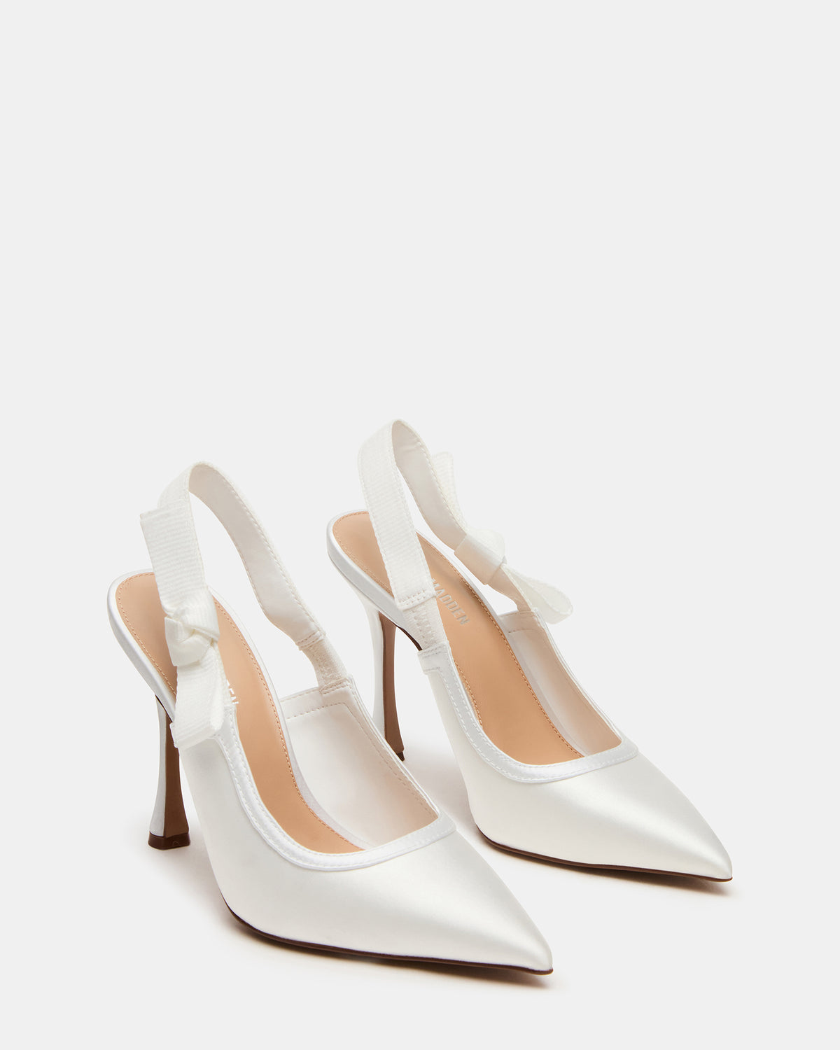 Steve Madden BRI White Satin Slingback Pump Women's Heel