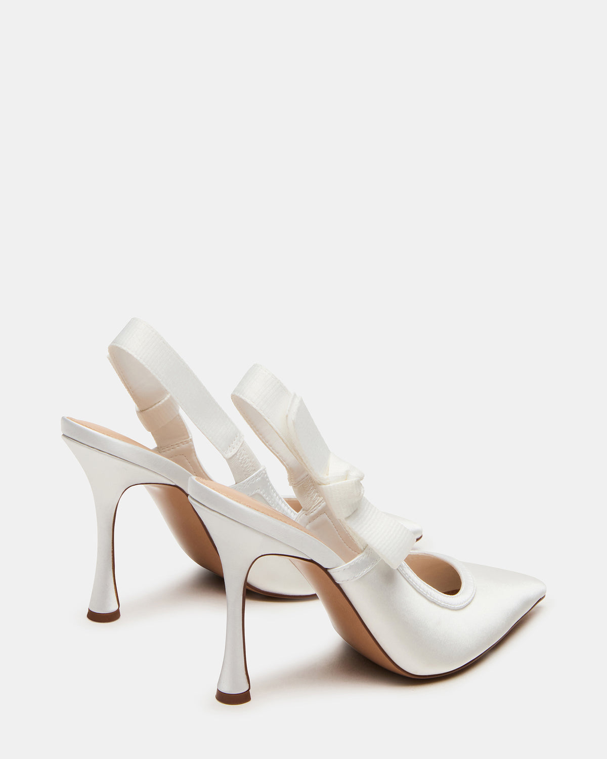 Steve Madden BRI White Satin Slingback Pump Women's Heel