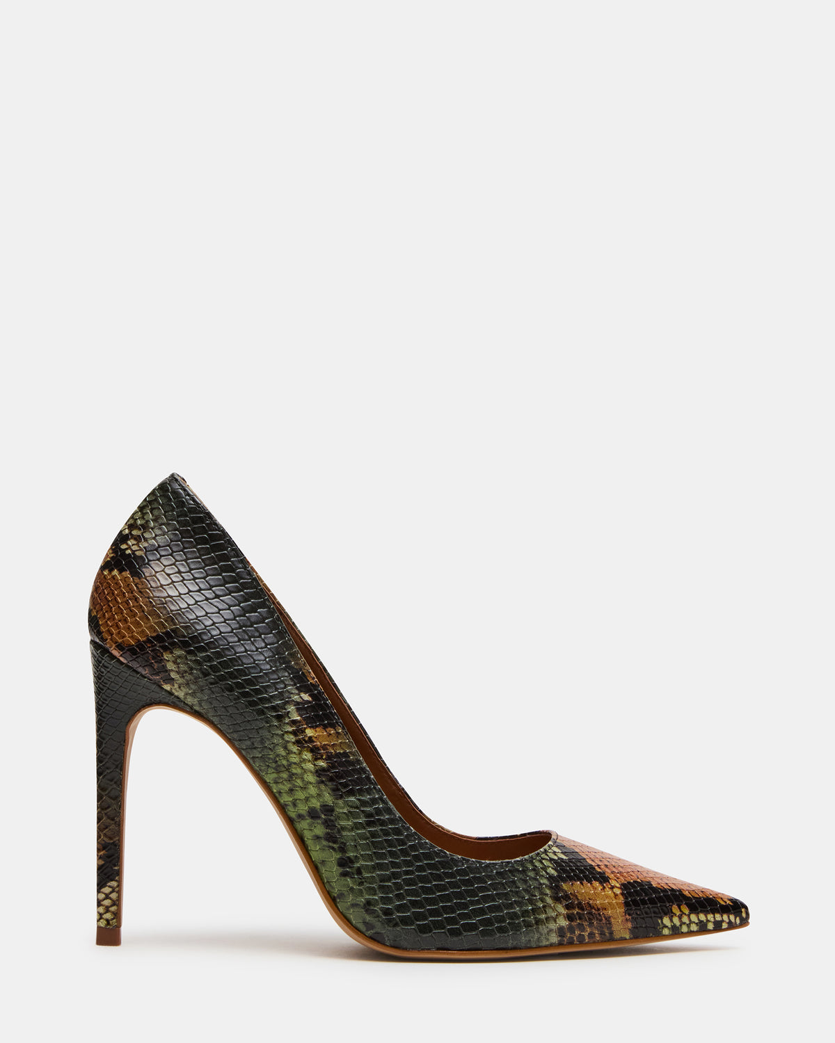 Steve Madden NOIR Green Snake Pointed-Toe Stiletto Pump Women's Heels