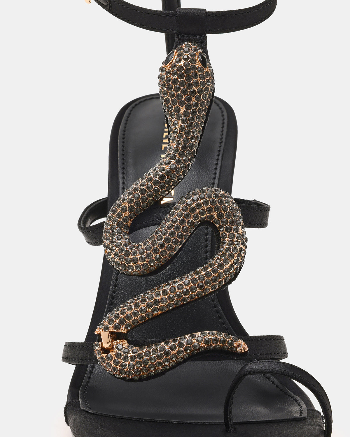 Steve Madden PYTHON Black Rhinestone Snake Stiletto Strappy Women's Heel
