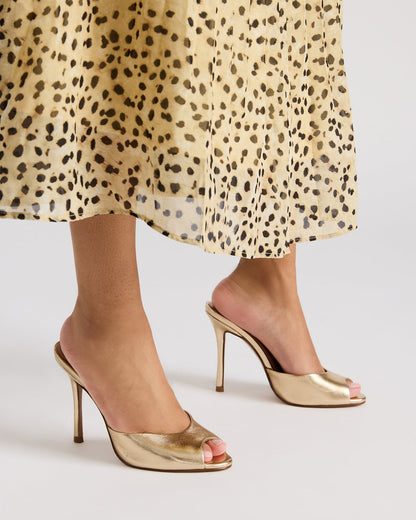 Steve Madden PRIYA Gold Leather Women's Mule