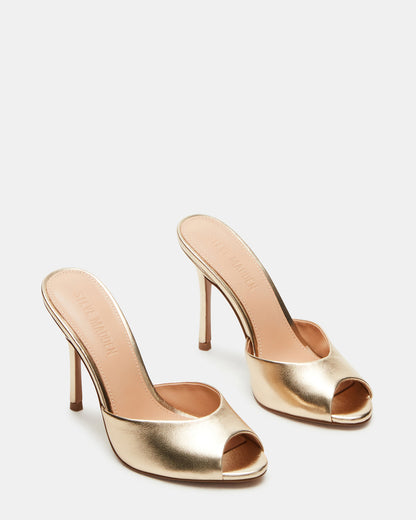 Steve Madden PRIYA Gold Leather Women's Mule