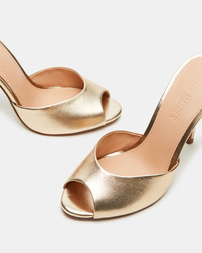Steve Madden PRIYA Gold Leather Women's Mule