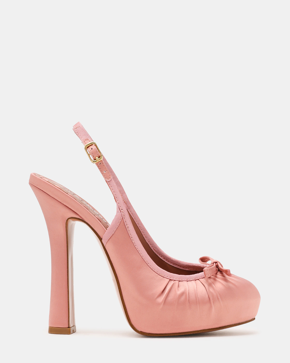 Steve Madden SOFIE Blush Satin Bow Slingback Platform Women's Heel