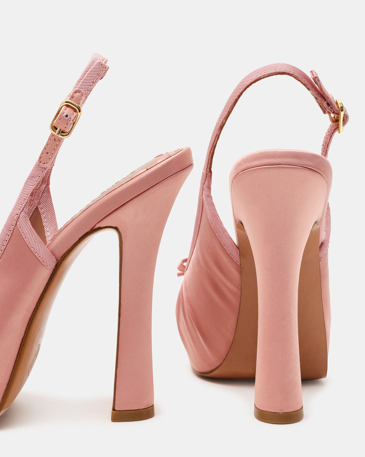 Steve Madden SOFIE Blush Satin Bow Slingback Platform Women's Heel
