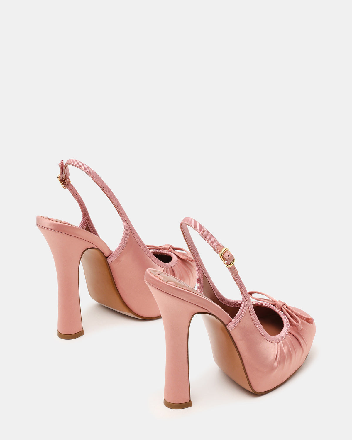 Steve Madden SOFIE Blush Satin Bow Slingback Platform Women's Heel