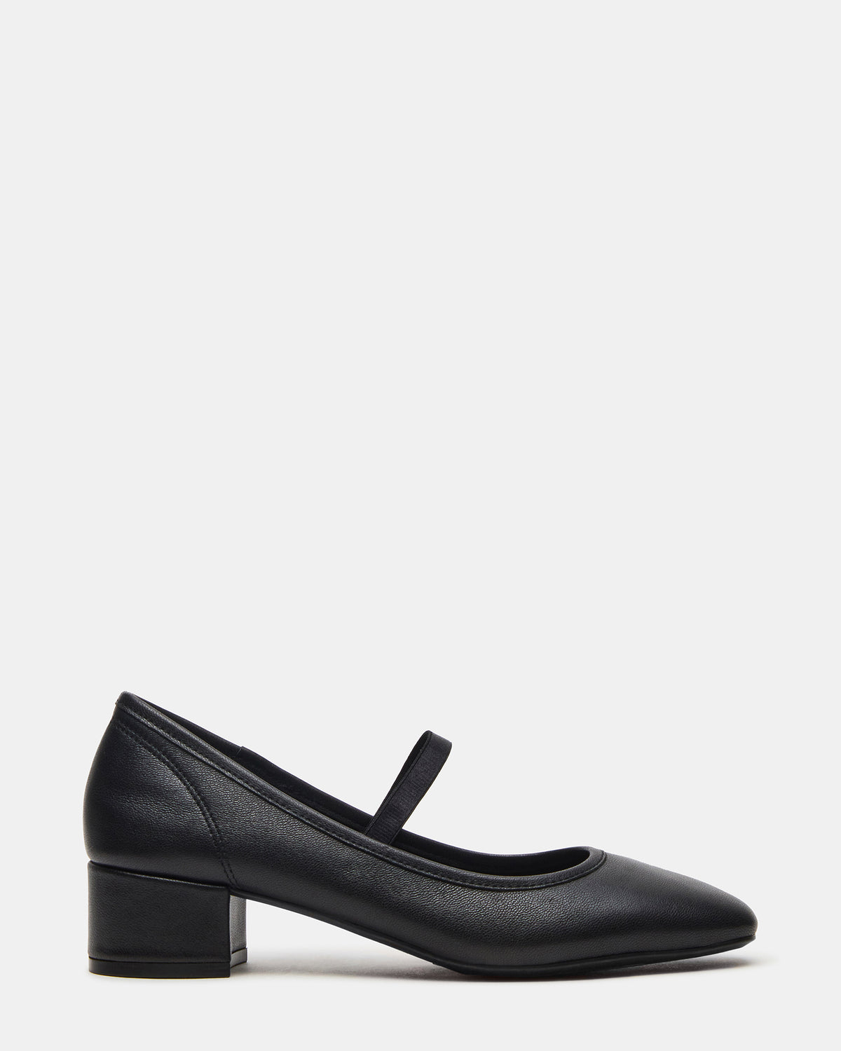 Steve Madden MURAL Black Leather Mary Jane Block Heel Square-Toe Women's Heel