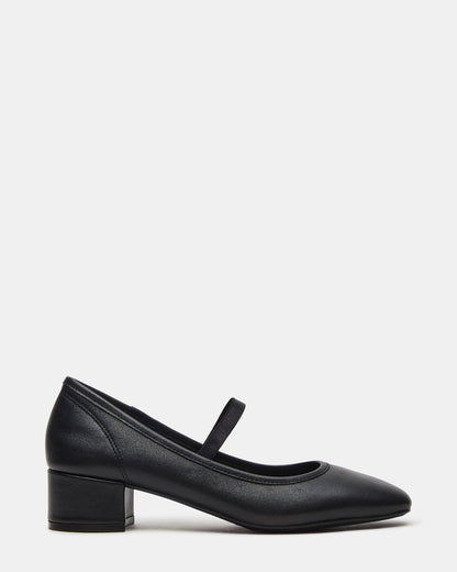 Steve Madden MURAL Black Leather Mary Jane Block Heel Square-Toe Women's Heel