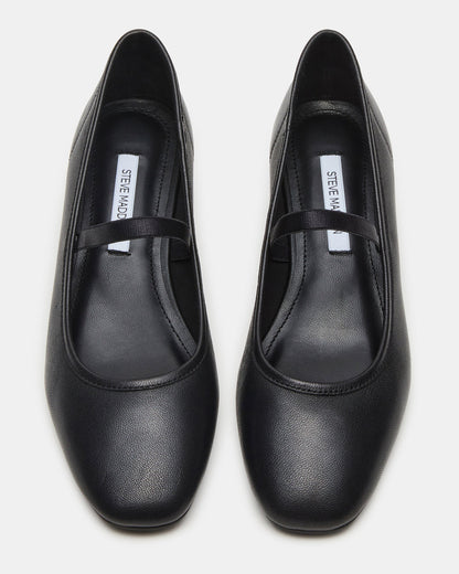 Steve Madden MURAL Black Leather Mary Jane Block Heel Square-Toe Women's Heel