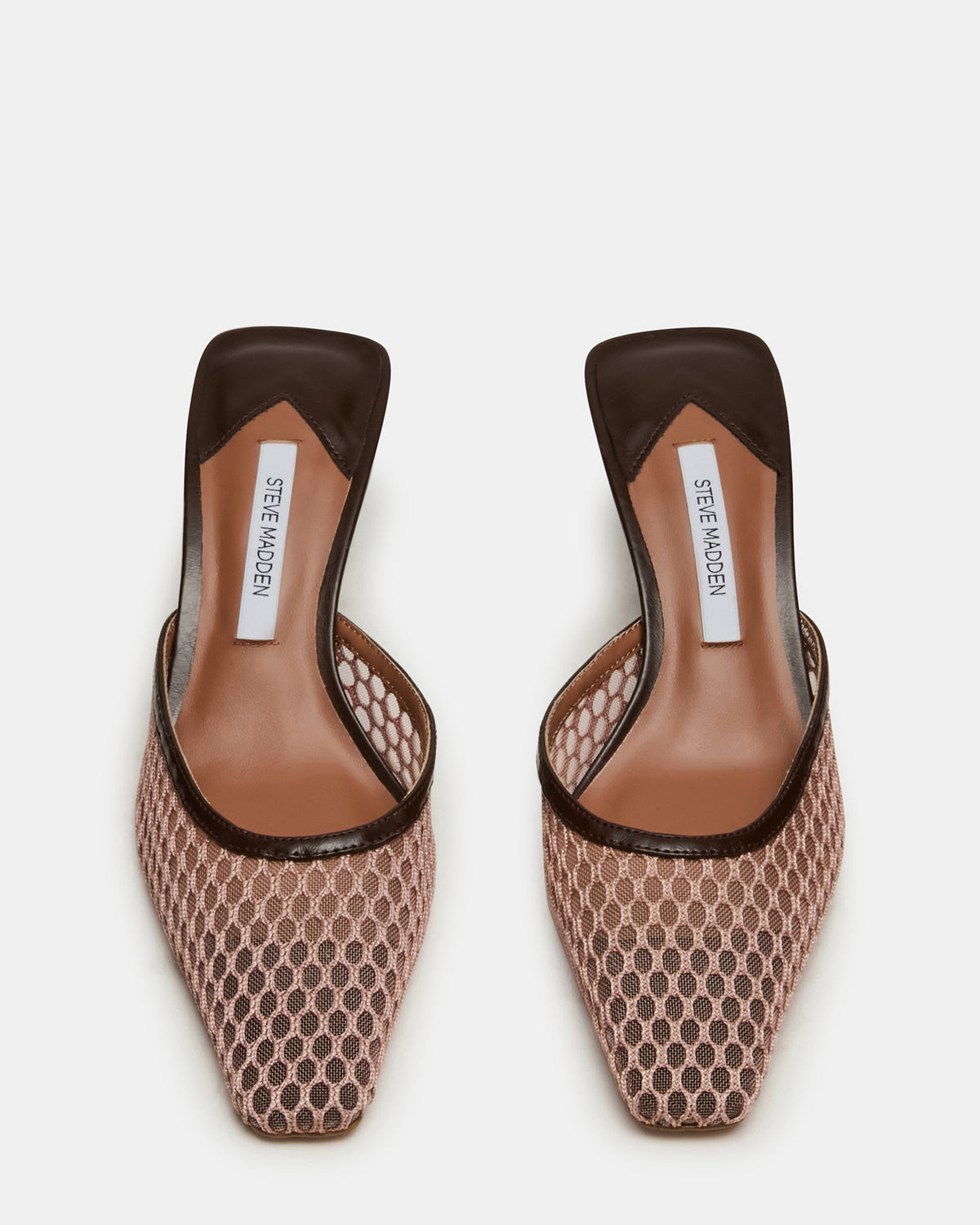 Steve Madden ALYSE Mocha Mesh Square-Toe Mule Women's Kitten Heel