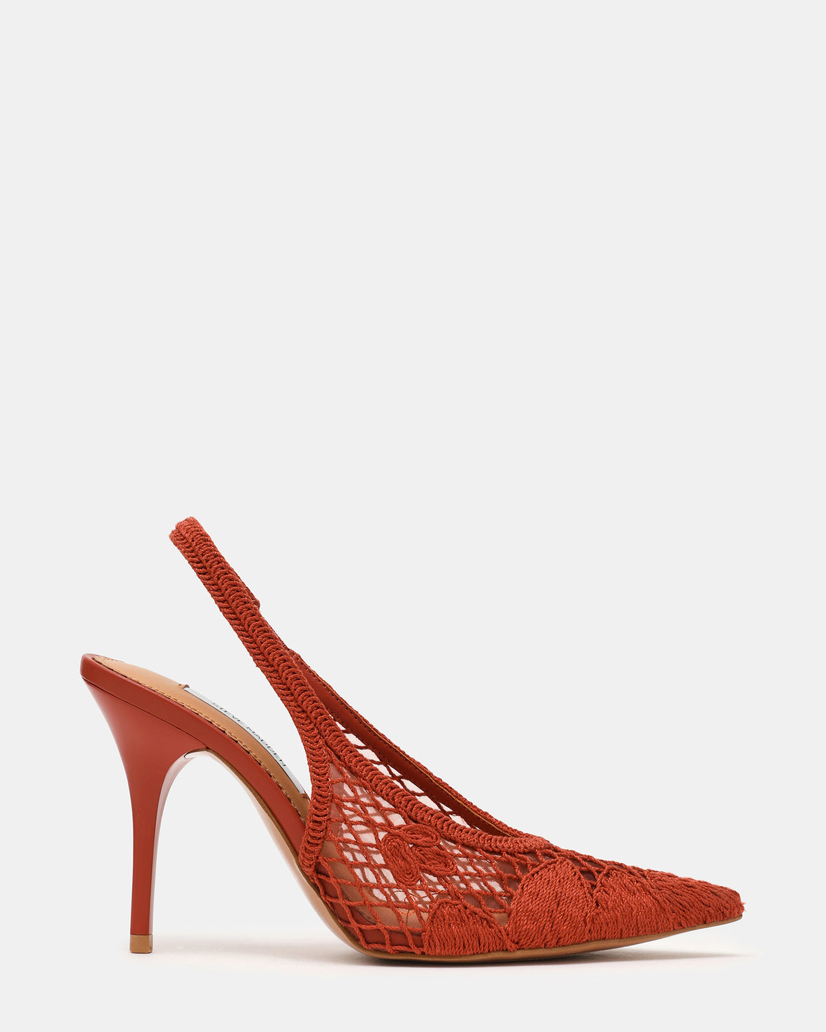 Steve Madden ANDROMEDA Crochet Terracotta Slingback Pointed-Toe Stiletto Pump Women's Heel