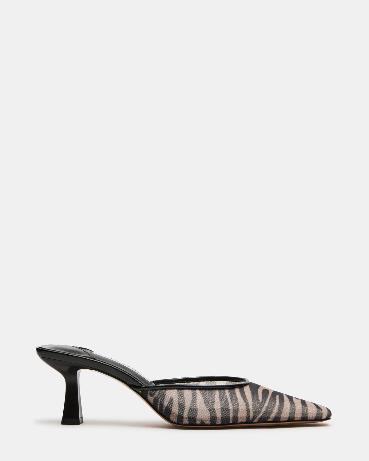 Steve Madden ALYSE Zebra Mesh Square-Toe Mule Women's Kitten Heel
