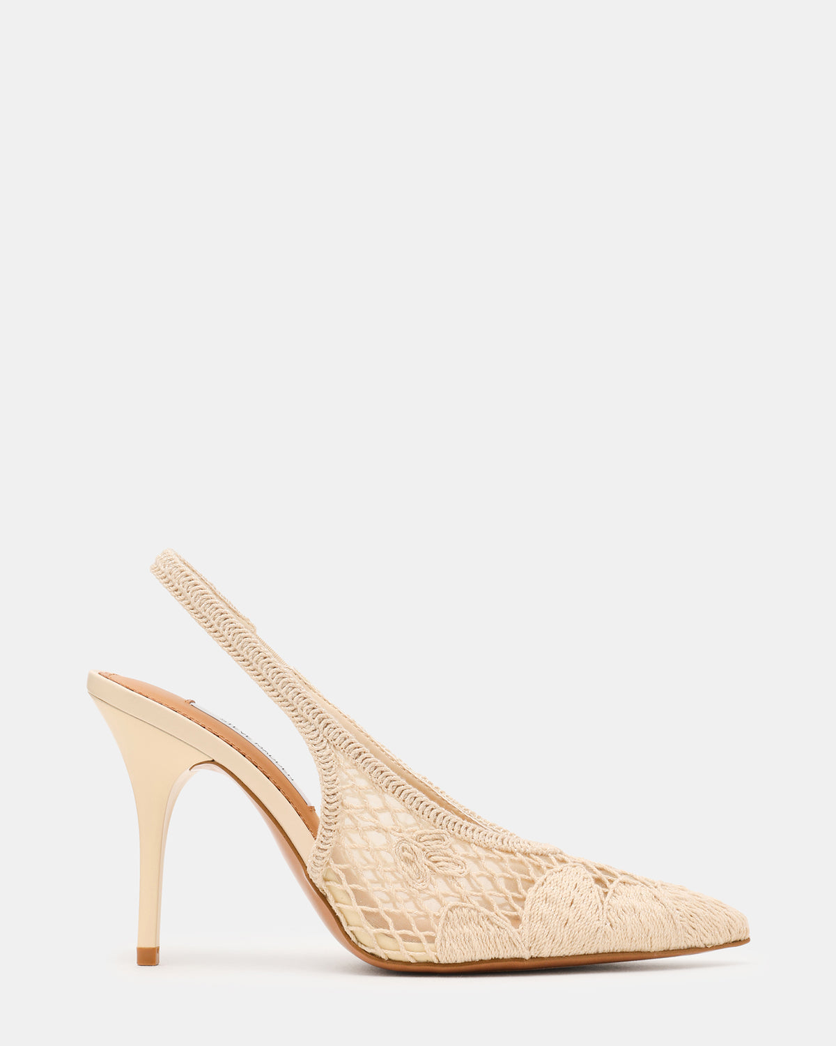 Steve Madden ANDROMEDA Crochet Bone Slingback Pointed-Toe Stiletto Pump Women's Heel
