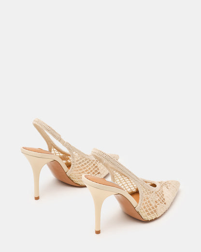 Steve Madden ANDROMEDA Crochet Bone Slingback Pointed-Toe Stiletto Pump Women's Heel