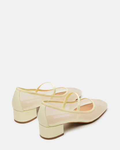 Steve Madden MURAL Butter Yellow Mary Jane Block Heel Square-Toe Women's Heel