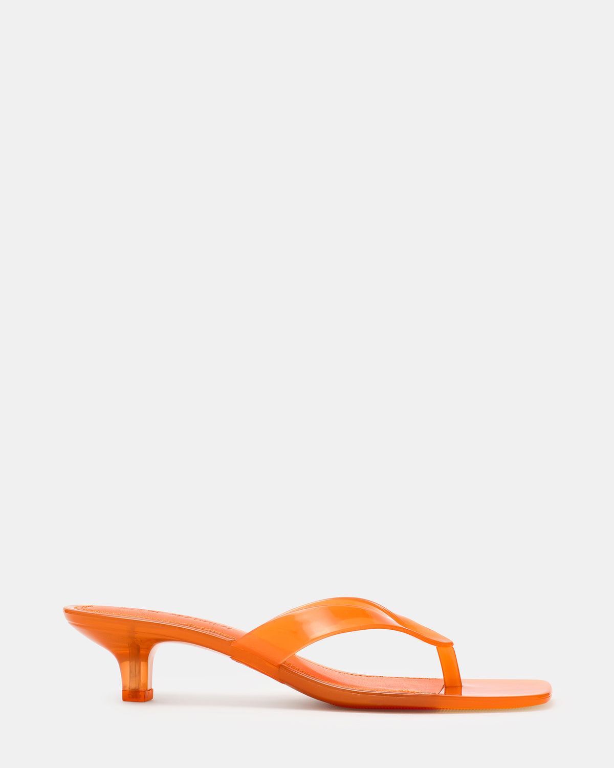 Steve Madden TRACIE Jelly Orange Thong Strap Women's Kitten Heel