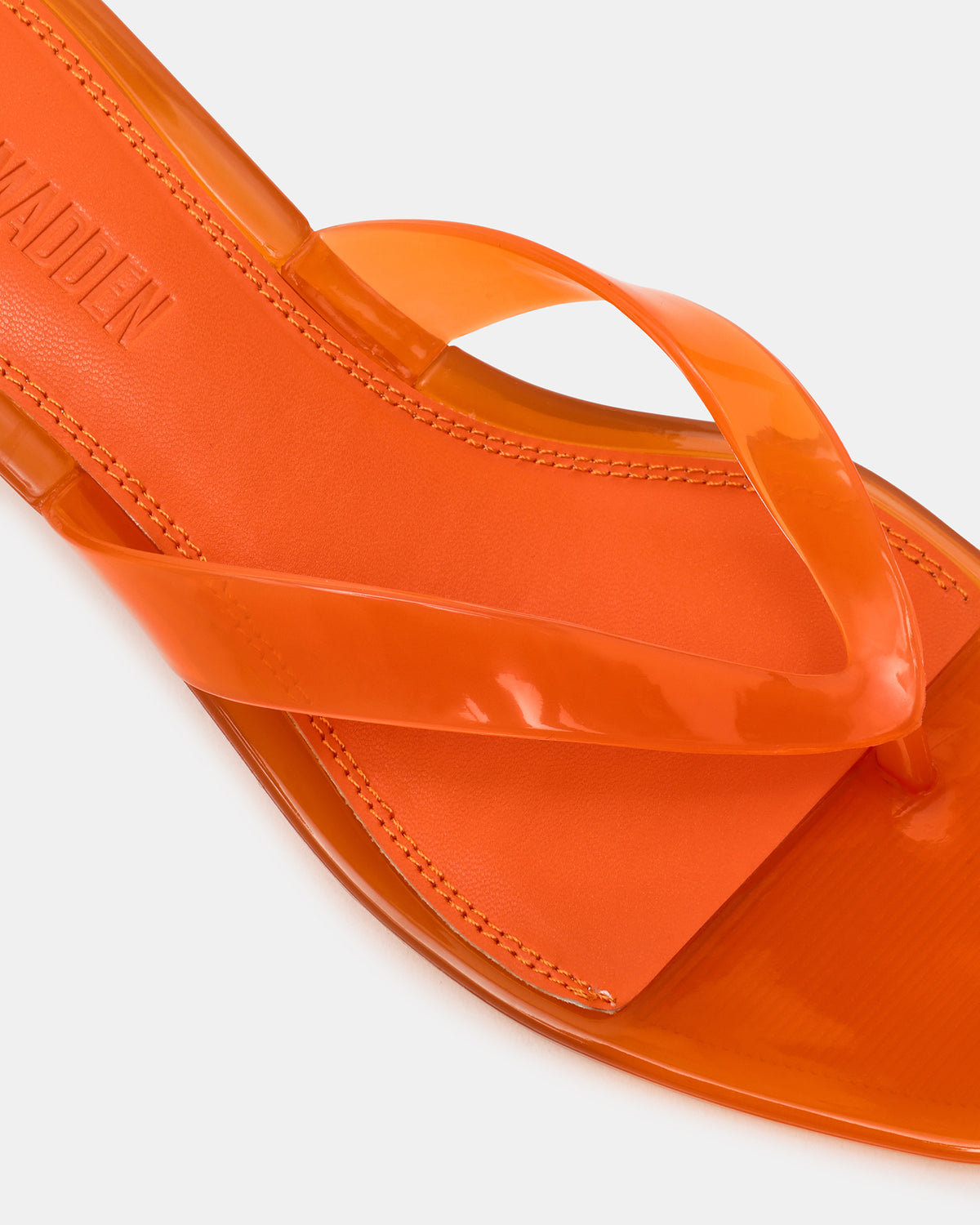 Steve Madden TRACIE Jelly Orange Thong Strap Women's Kitten Heel