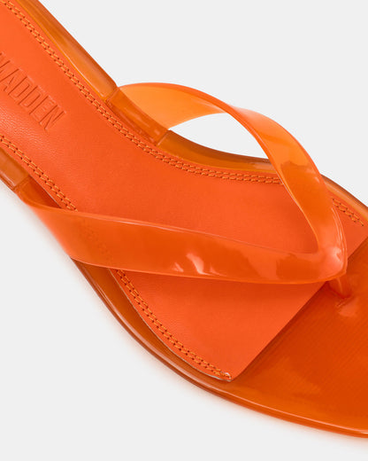 Steve Madden TRACIE Jelly Orange Thong Strap Women's Kitten Heel