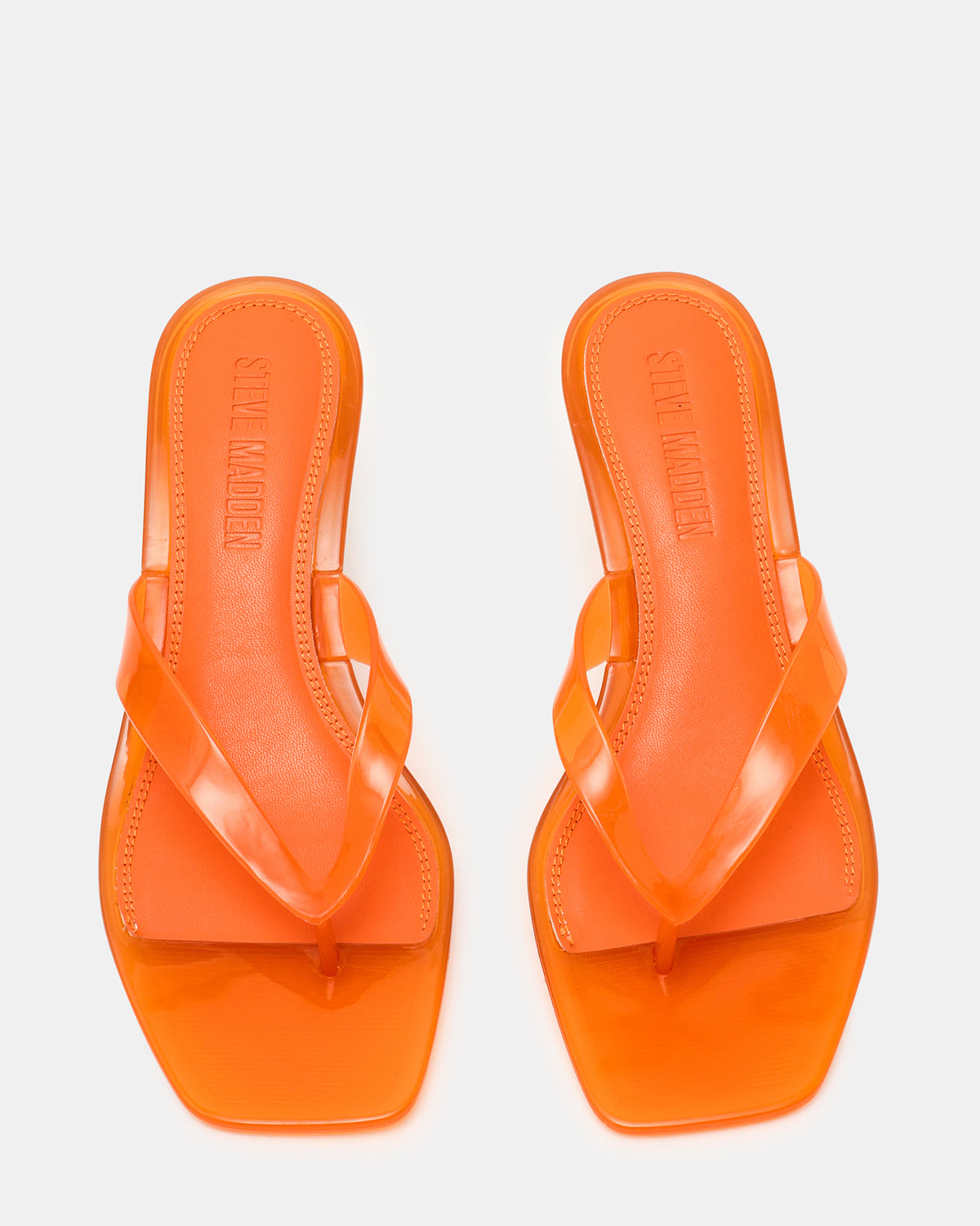 Steve Madden TRACIE Jelly Orange Thong Strap Women's Kitten Heel