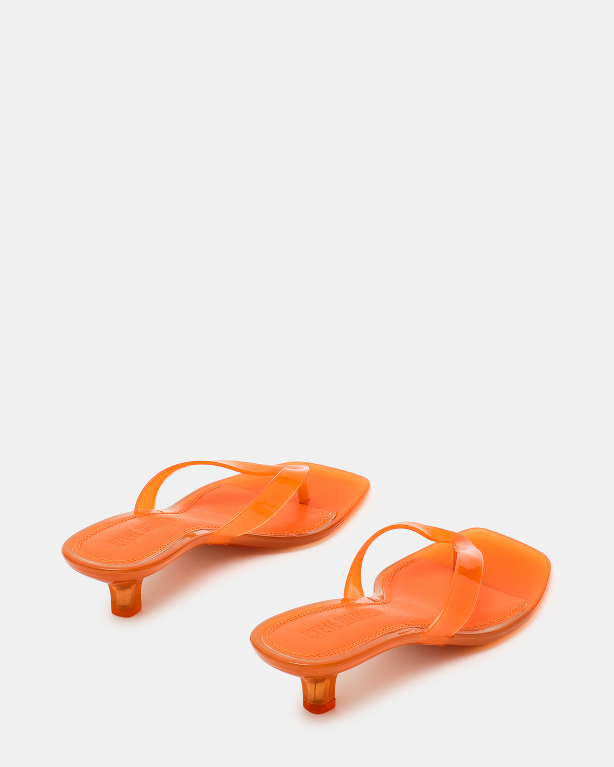 Steve Madden TRACIE Jelly Orange Thong Strap Women's Kitten Heel