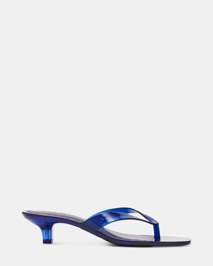 Steve Madden TRACIE Jelly Navy Thong Strap Women's Kitten Heel