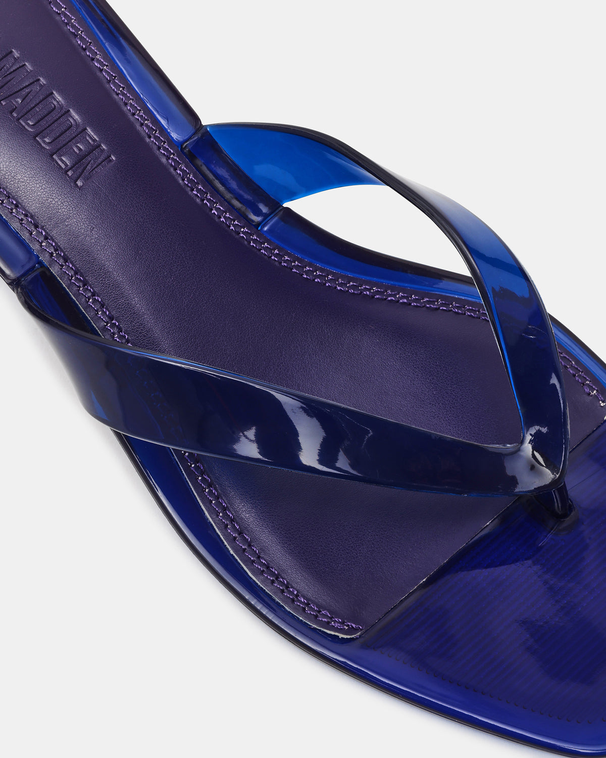 Steve Madden TRACIE Jelly Navy Thong Strap Women's Kitten Heel
