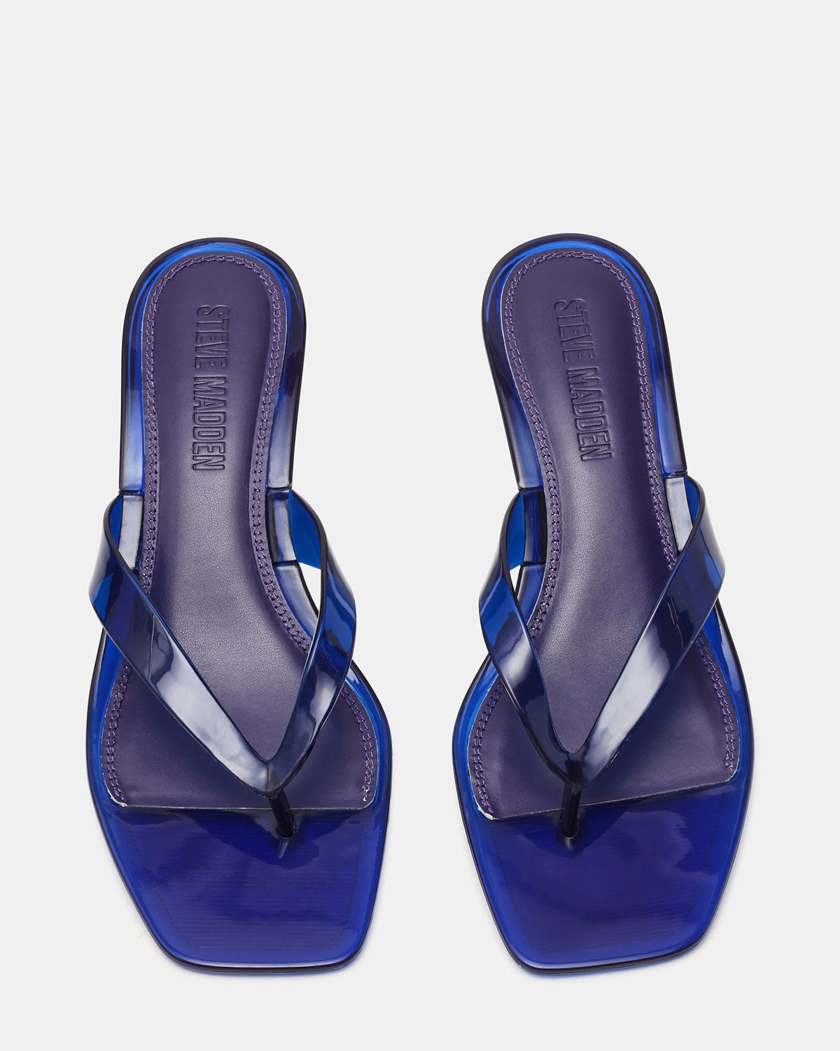 Steve Madden TRACIE Jelly Navy Thong Strap Women's Kitten Heel