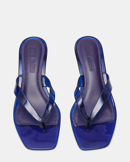 Steve Madden TRACIE Jelly Navy Thong Strap Women's Kitten Heel