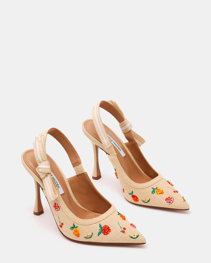 Steve Madden BRI Raffia Fruit Multi Slingback Pump Women's Heel