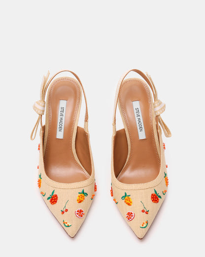 Steve Madden BRI Raffia Fruit Multi Slingback Pump Women's Heel