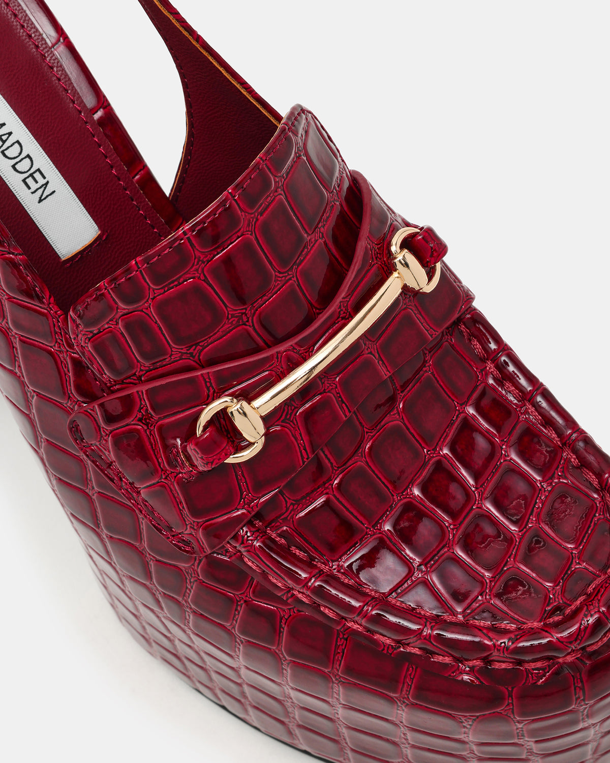 Steve Madden QUINN Red Crocodile Platform Slingback Women's Heel