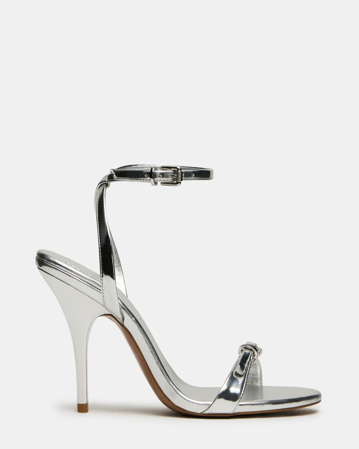 Steve Madden FOXX Silver Strappy Stiletto Open-Toe Women's Heel