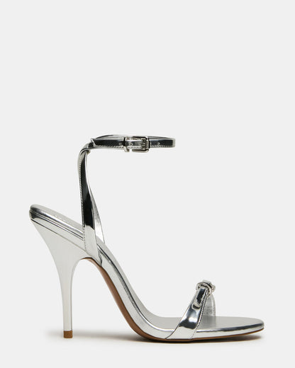 Steve Madden FOXX Silver Strappy Stiletto Open-Toe Women's Heel