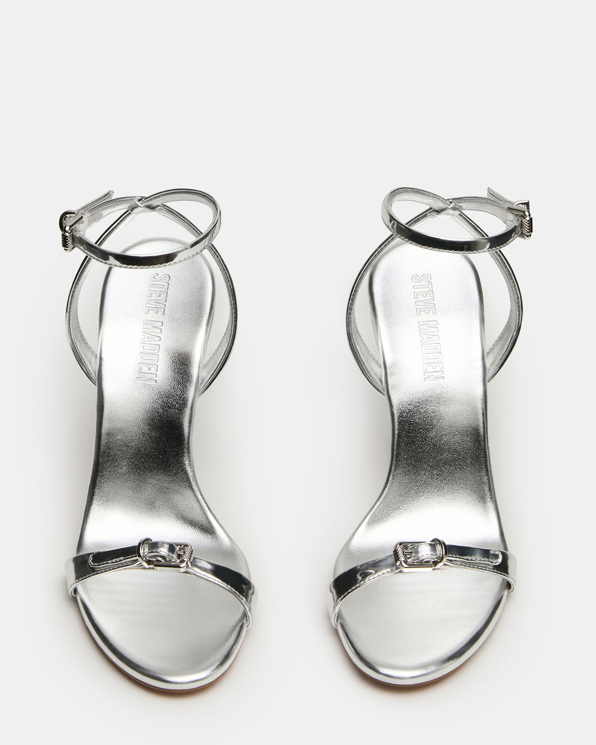 Steve Madden FOXX Silver Strappy Stiletto Open-Toe Women's Heel