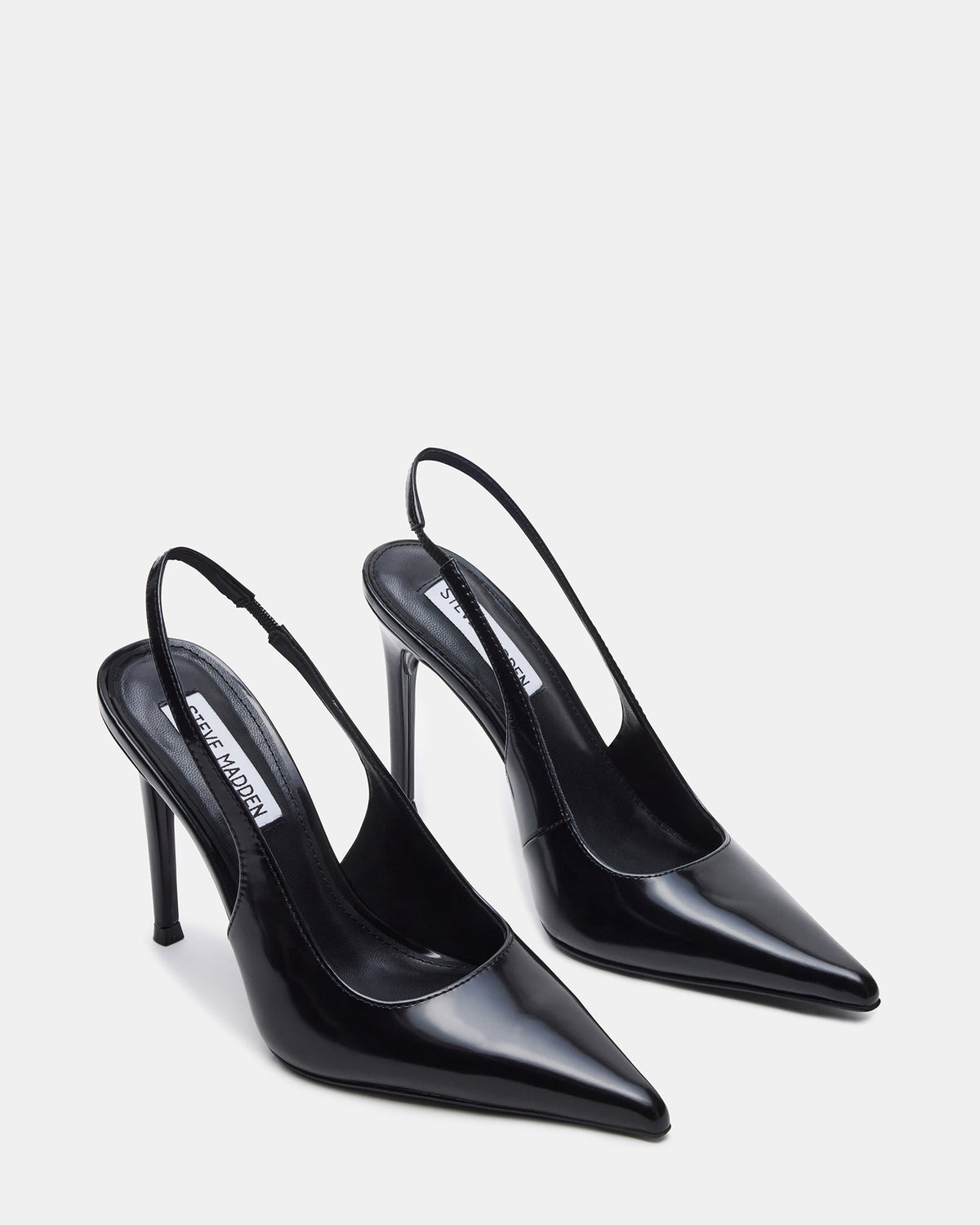 Steve Madden REYES Black Box Slingback Stiletto Pointed-Toe Pump Women's Heel