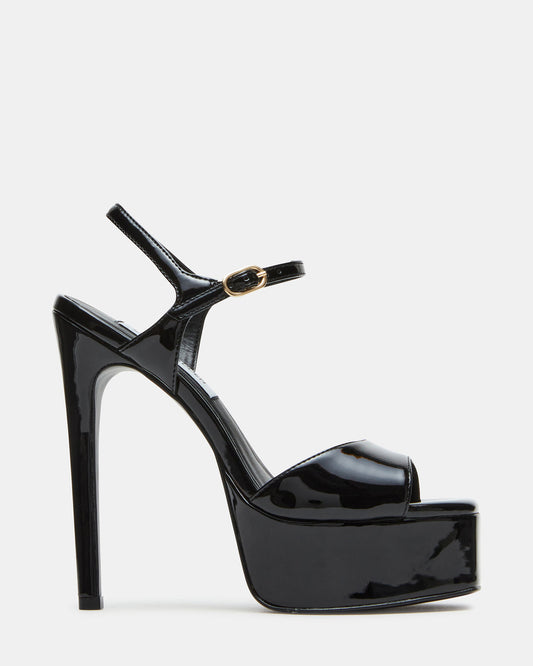 Steve Madden COLOGNE Black Patent Platform Stiletto Women's Heel