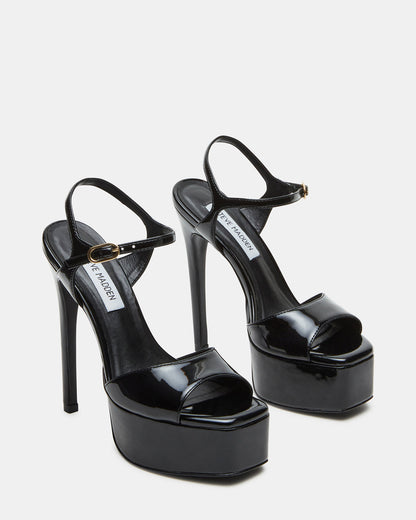 Steve Madden COLOGNE Black Patent Platform Stiletto Women's Heel