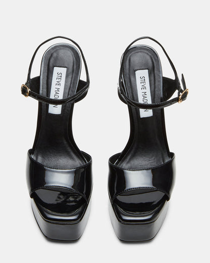 Steve Madden COLOGNE Black Patent Platform Stiletto Women's Heel