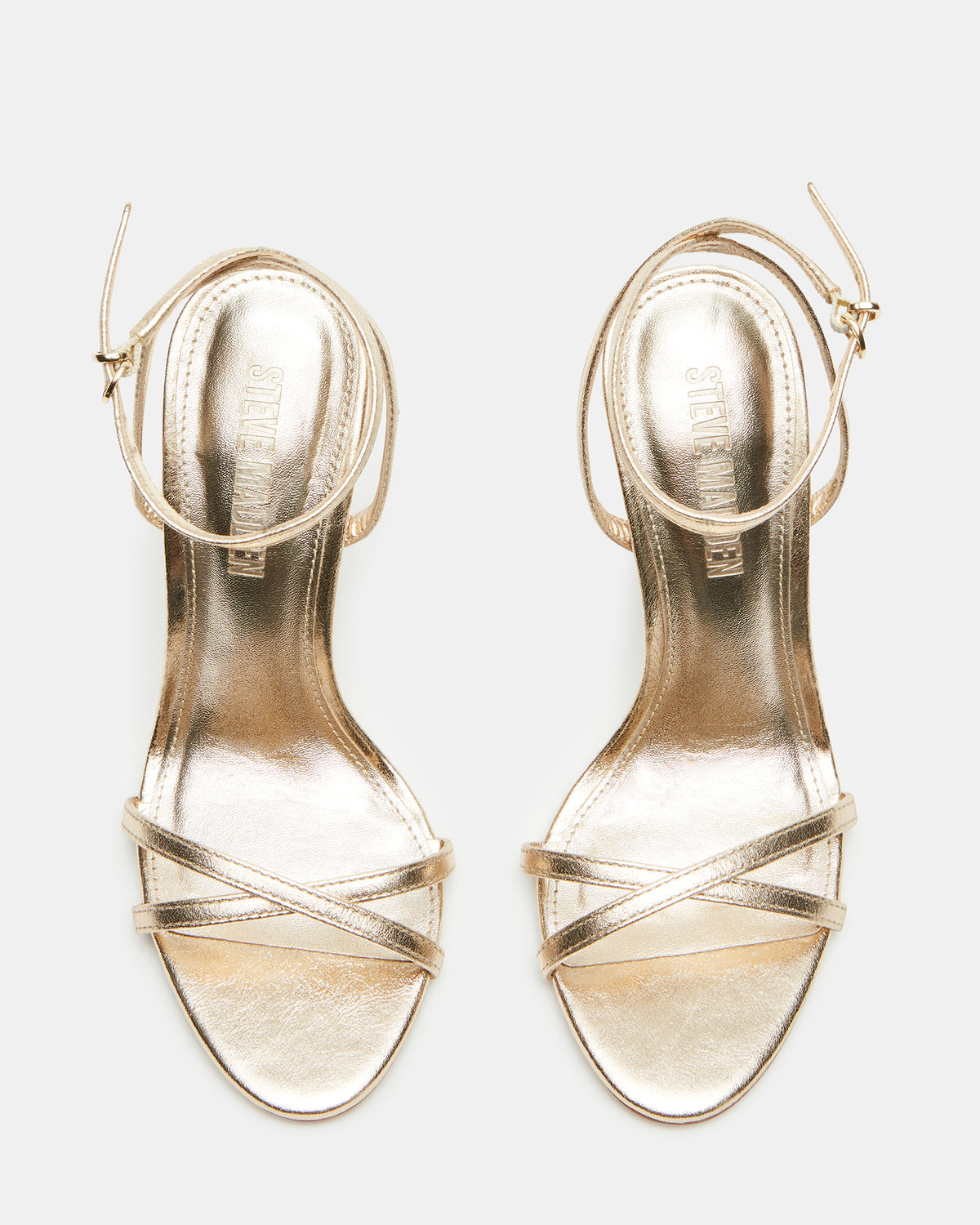 Steve Madden JYPSEY Gold Leather Strappy Stiletto Women's Heel