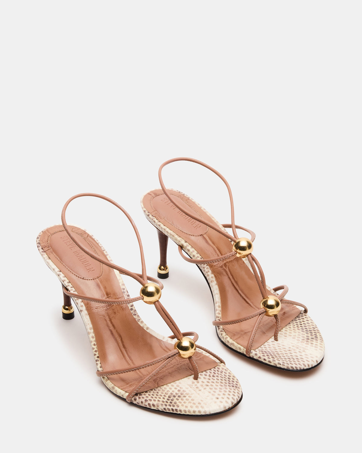 Steve Madden RAMOS Natural Snake Strappy Stiletto Women's Heel