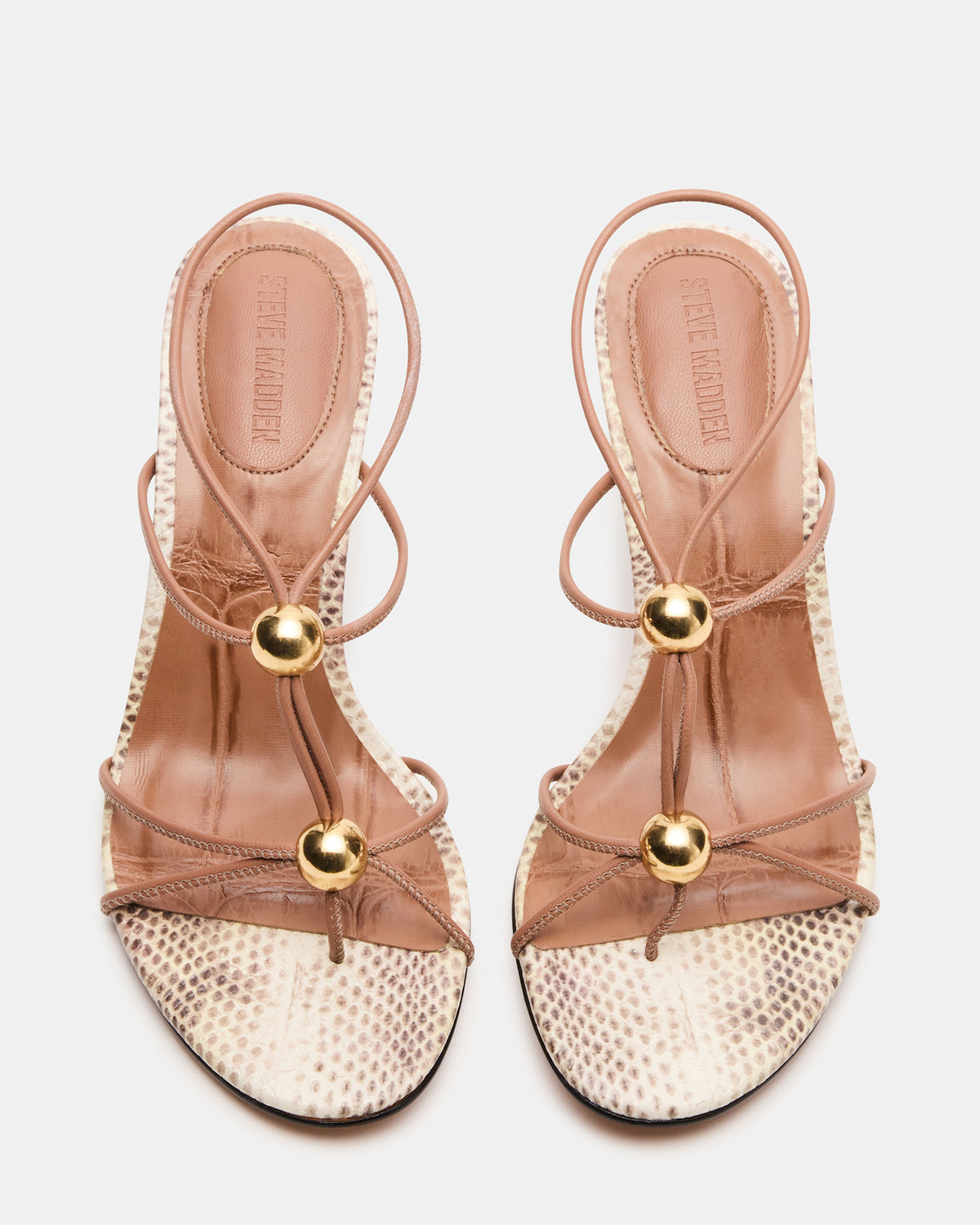 Steve Madden RAMOS Natural Snake Strappy Stiletto Women's Heel