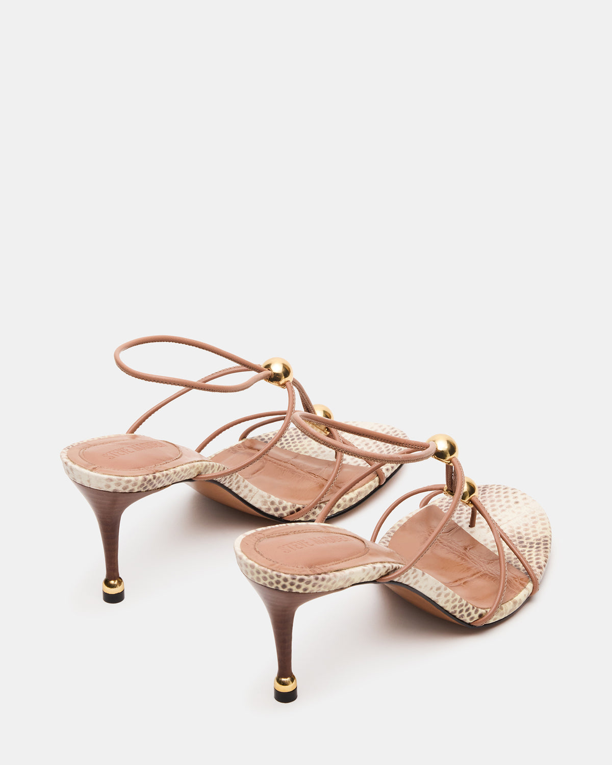 Steve Madden RAMOS Natural Snake Strappy Stiletto Women's Heel