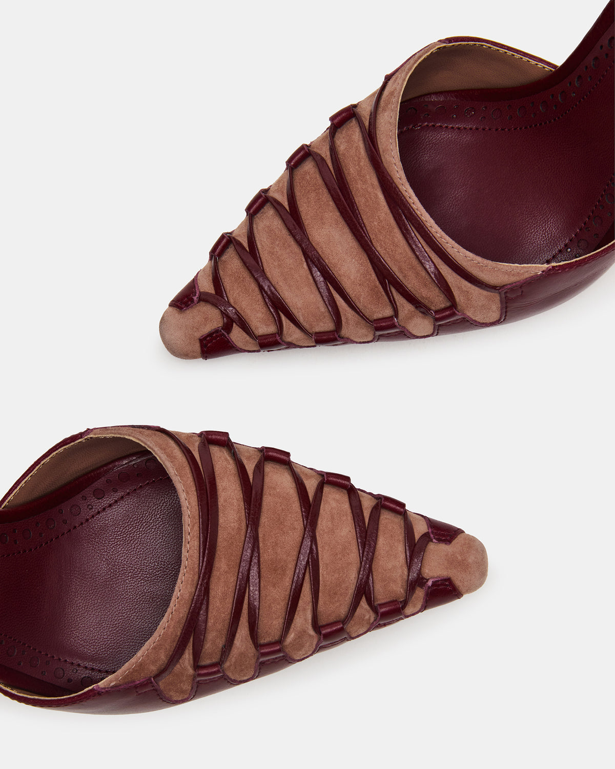 Steve Madden DANGER Burgundy Multi Pointed-Toe Lace-Up Stiletto Pump Women's Heel