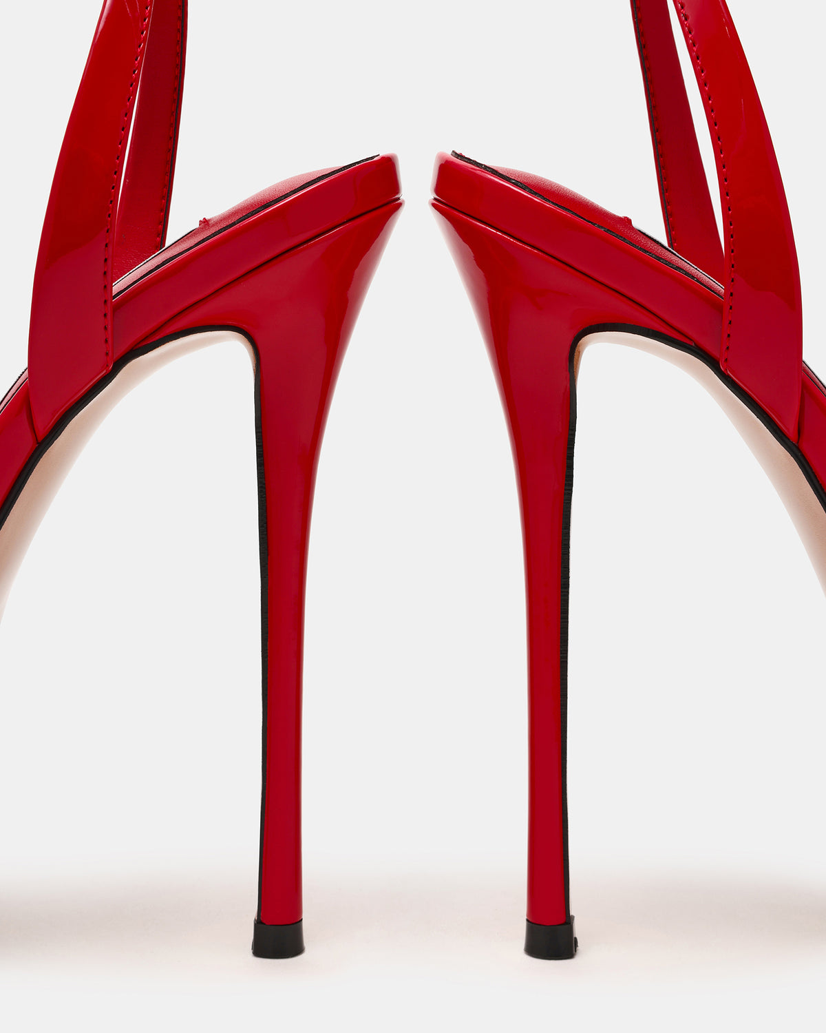 Steve Madden JEZZICA Red Patent Platform Stiletto Ankle Strap Women's Heel