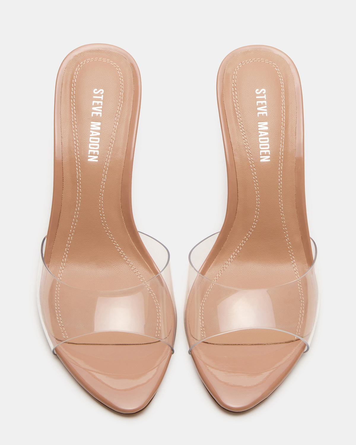 Steve Madden SANTI Clear Pointed-Toe Mule Women's Heel